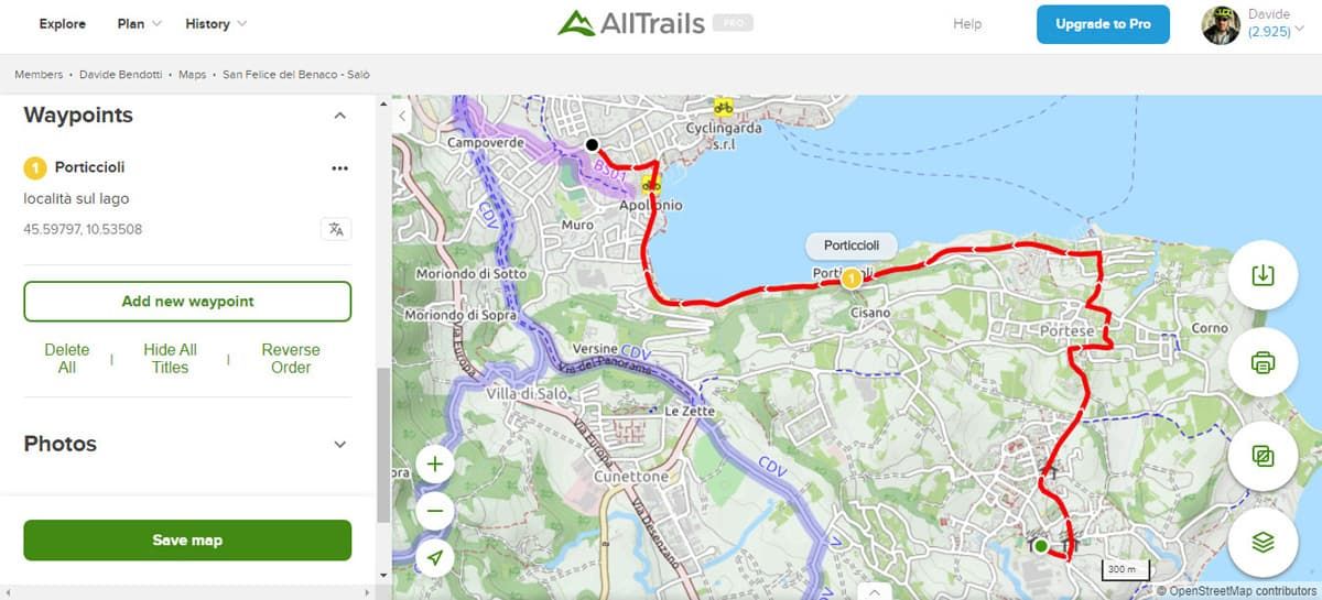 Guida a Alltrails come creare percorsi GPX con l'app online Life in Travel